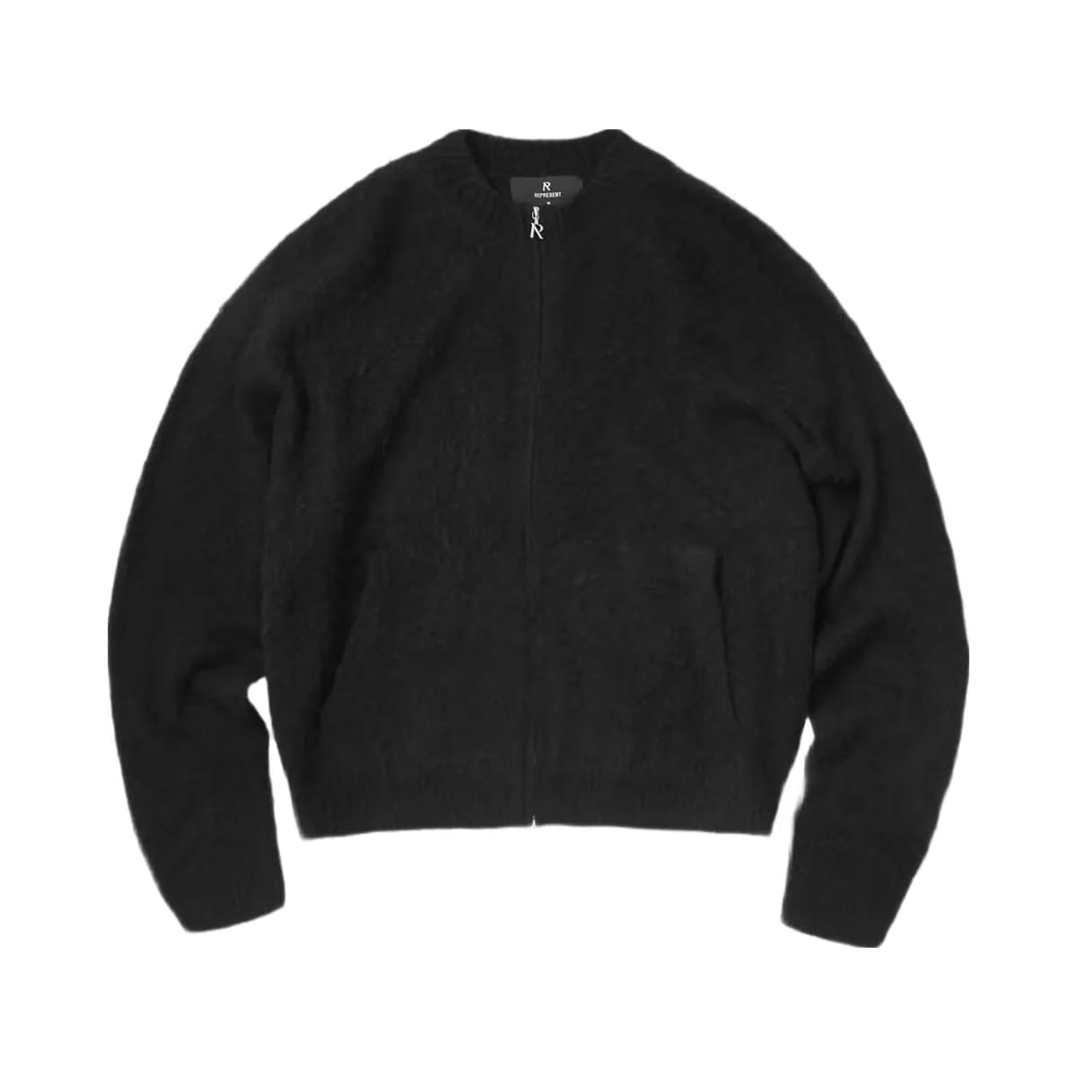 Represent Knitted Bomber Jacket Jet Black