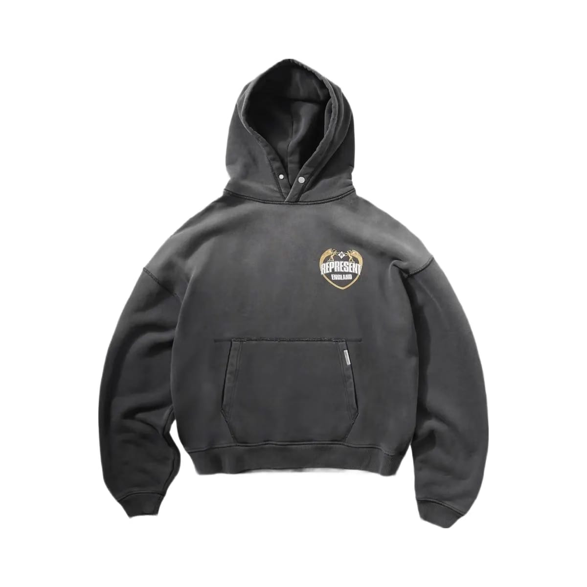 Represent Angel Border Hoodie Stained Black