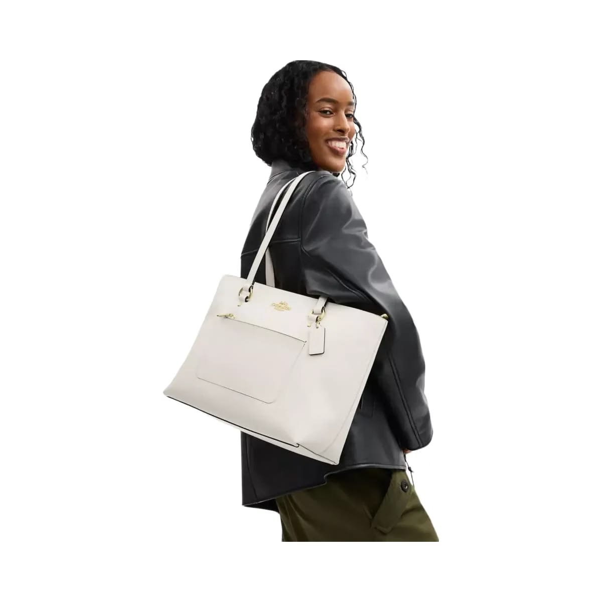 Coach Station Tote Bag in Gold Chalk