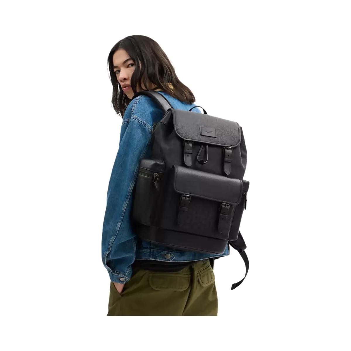 Coach Sprint Backpack In Signature Jacquard in Black Copper Black