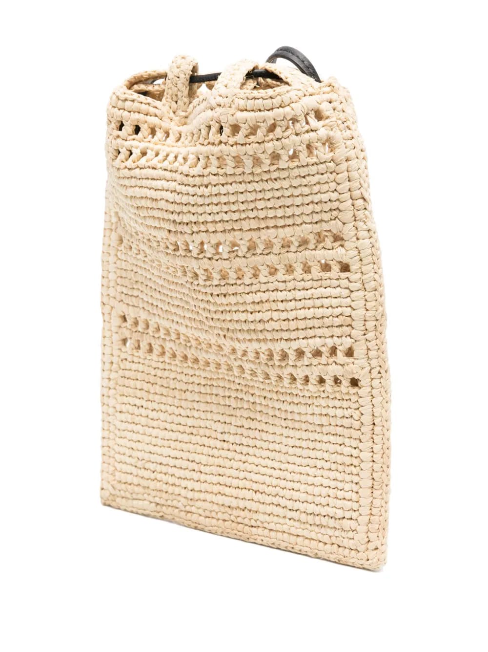 drawstring raffia cross body bag