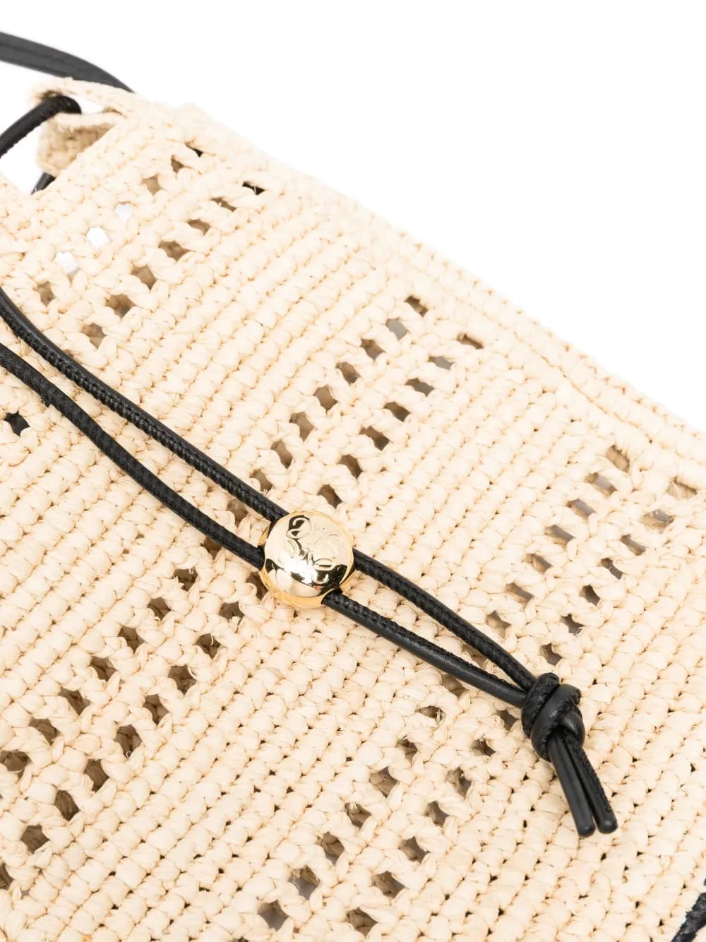 drawstring raffia cross body bag