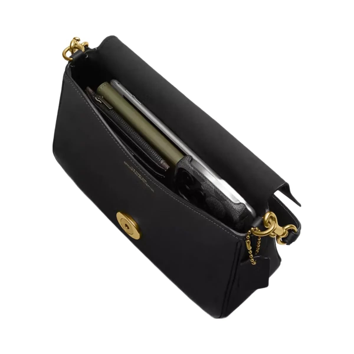 Coach Soft Tabby Shoulder Bag in Brass Black