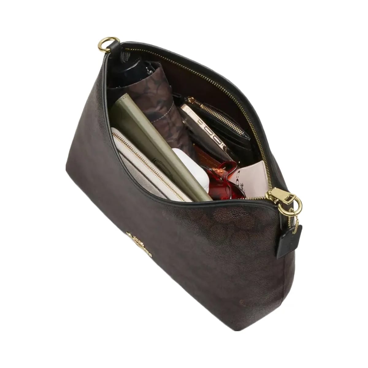 Coach Laurel Shoulder Bag In Signature Canvas in Gold Walnut Black
