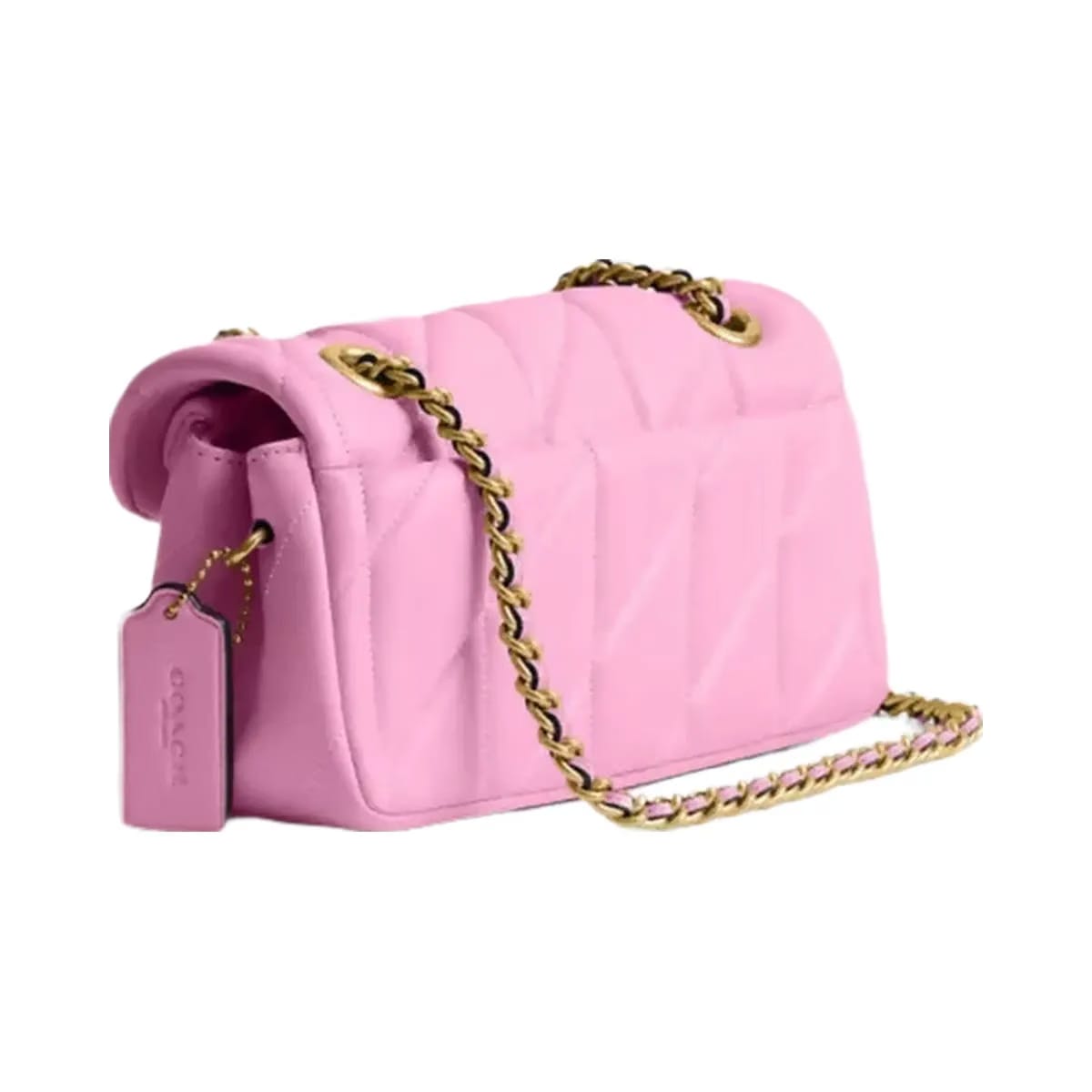 Coach Tabby Shoulder Bag 20 With Pillow Quilting in Brass Flower Pink