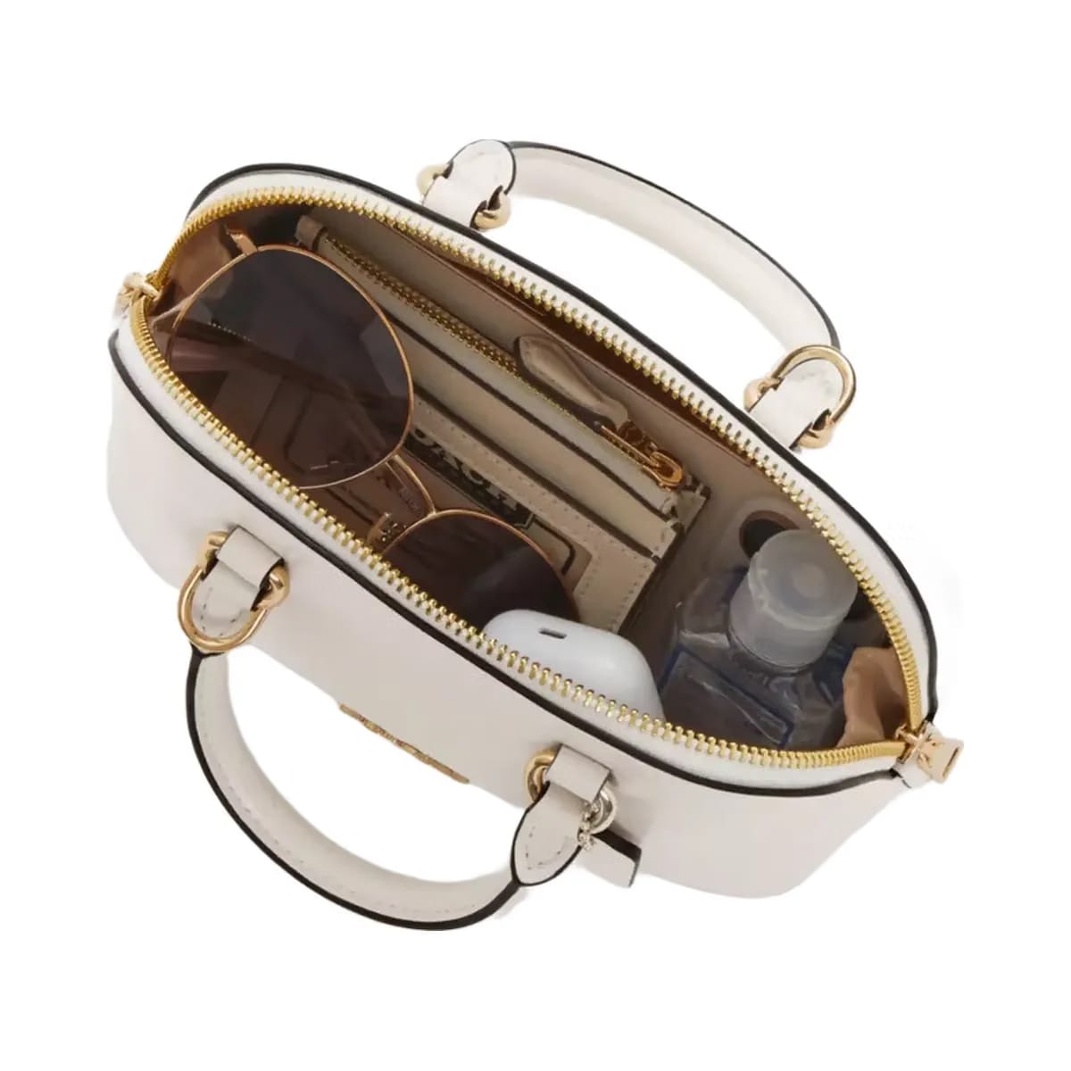 Coach Lara Mini Satchel Bag in Gold Chalk