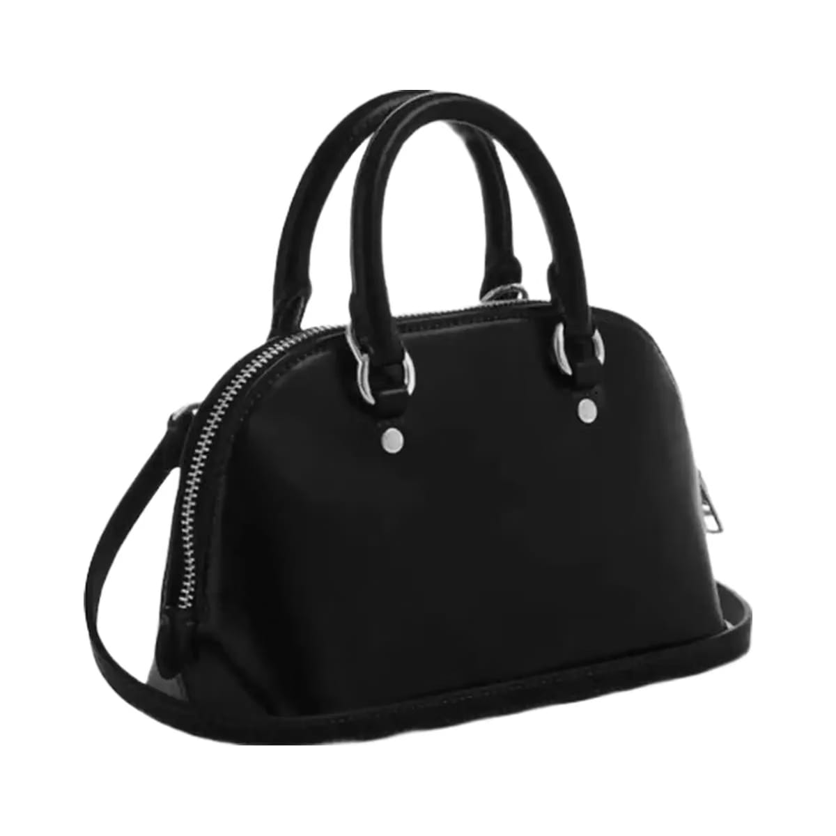 Coach Lara Mini Satchel Bag in Silver Black