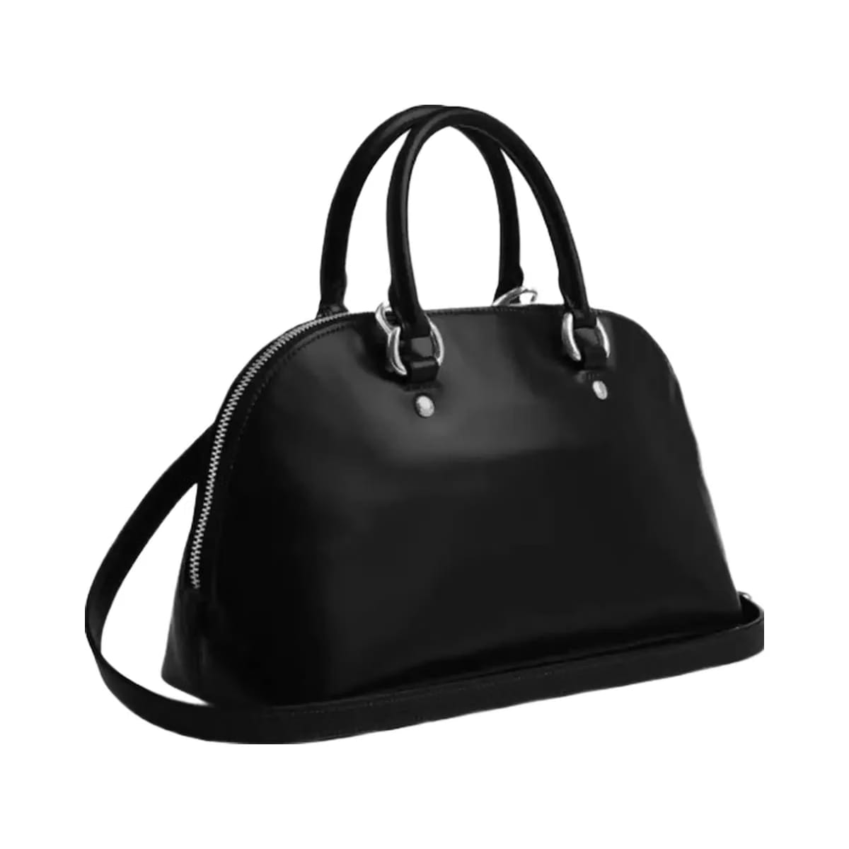 Coach Lara Satchel Bag in Silver Black