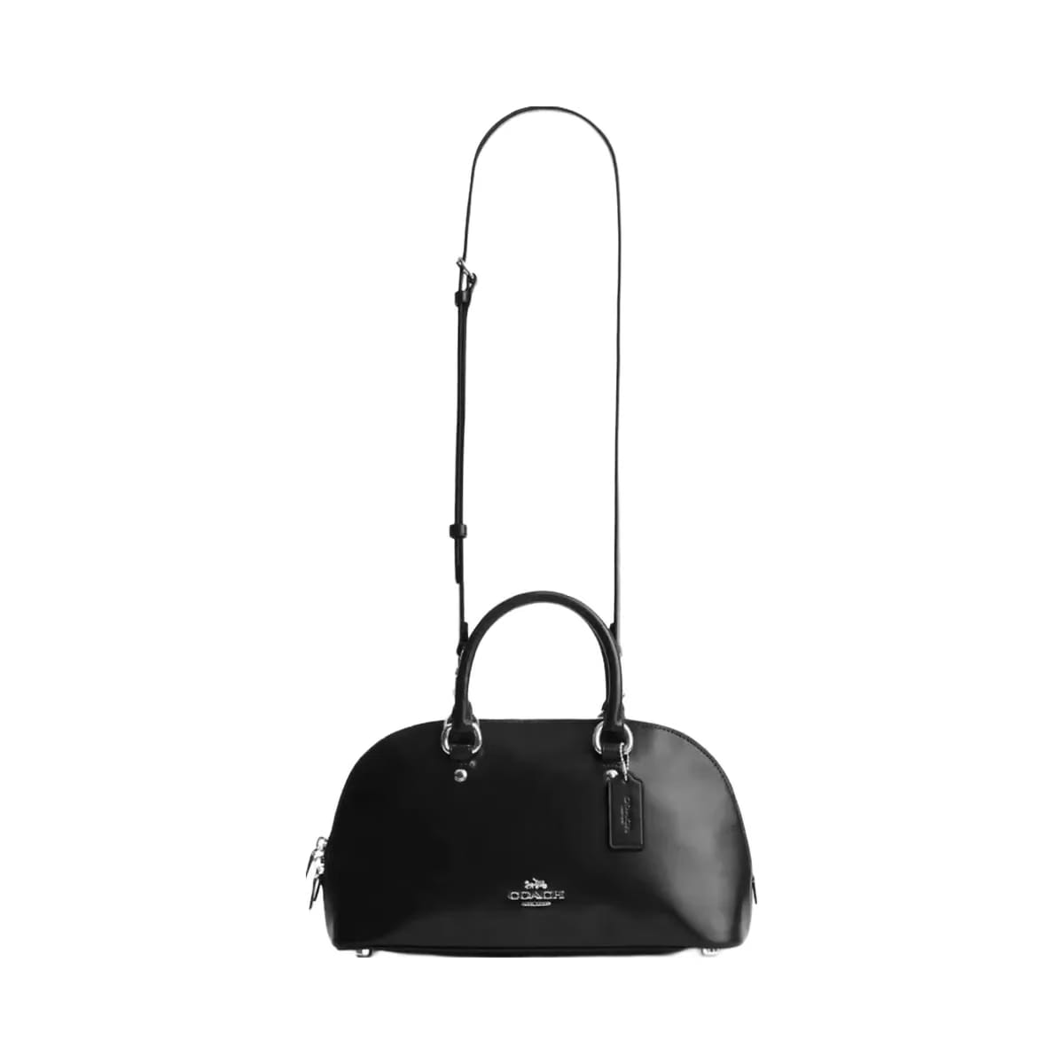 Coach Lara Satchel Bag in Silver Black