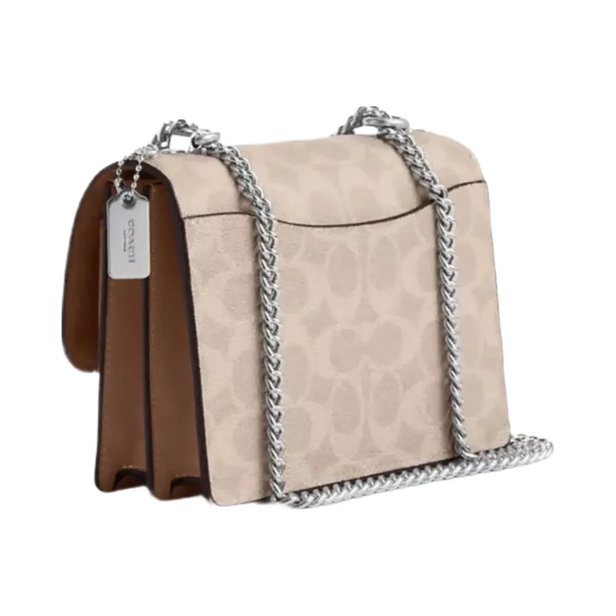 Coach Mini Klare Crossbody Bag In Signature Canvas in Silver Sand Taupe