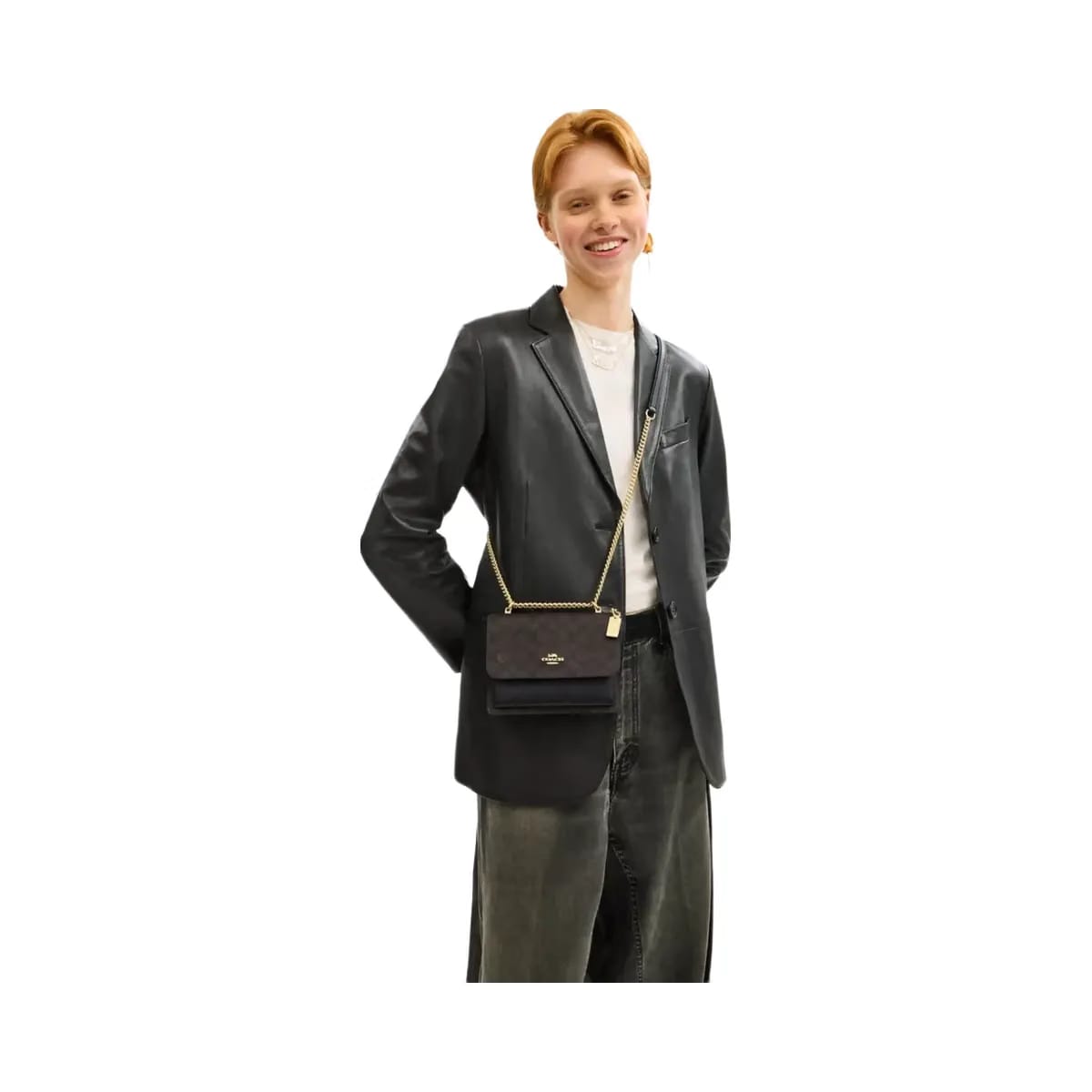Coach Mini Klare Crossbody Bag In Signature Canvas Signature Canvas-Gold-Walnut-Black