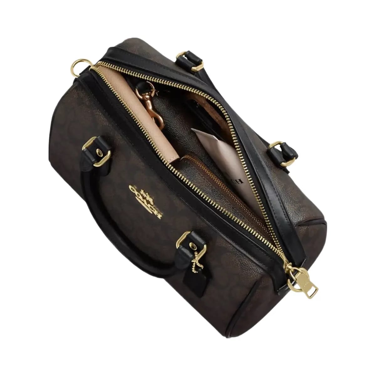 Coach Rowan Satchel Bag in Silver Maple