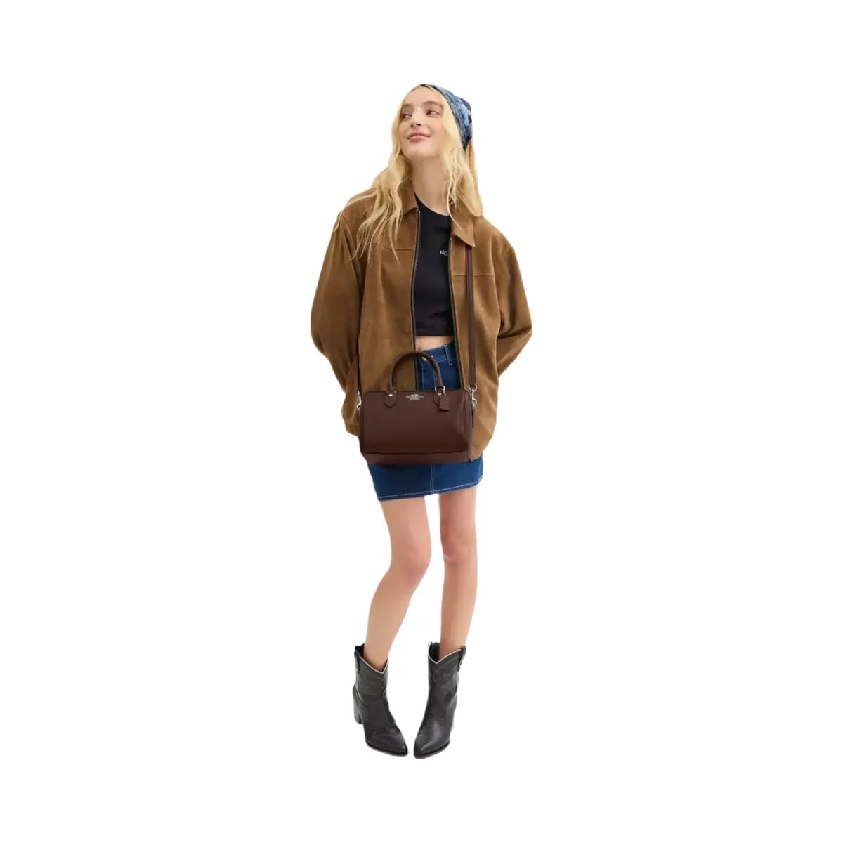 Coach Rowan Satchel Bag in Silver Maple
