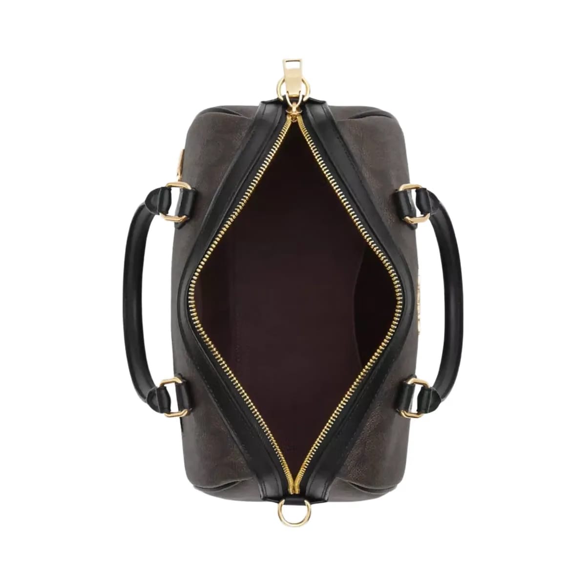 Coach Rowan Satchel Bag In Signature Canvas in Gold Walnut Black