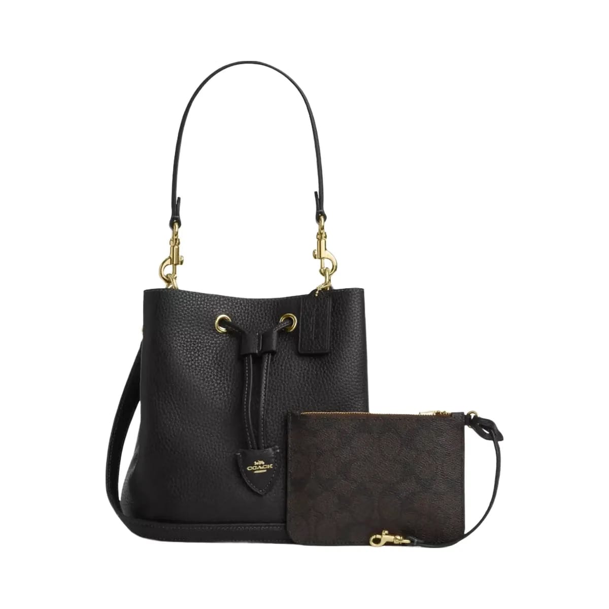 Coach Rowan Bucket Bag in Gold Black