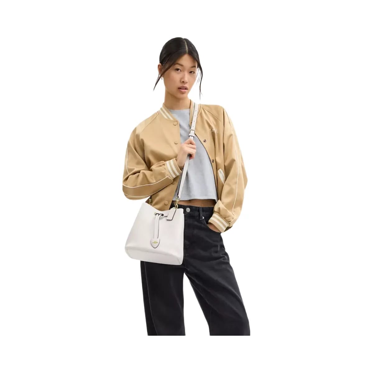 Coach Rowan Bucket Bag in Gold Chalk