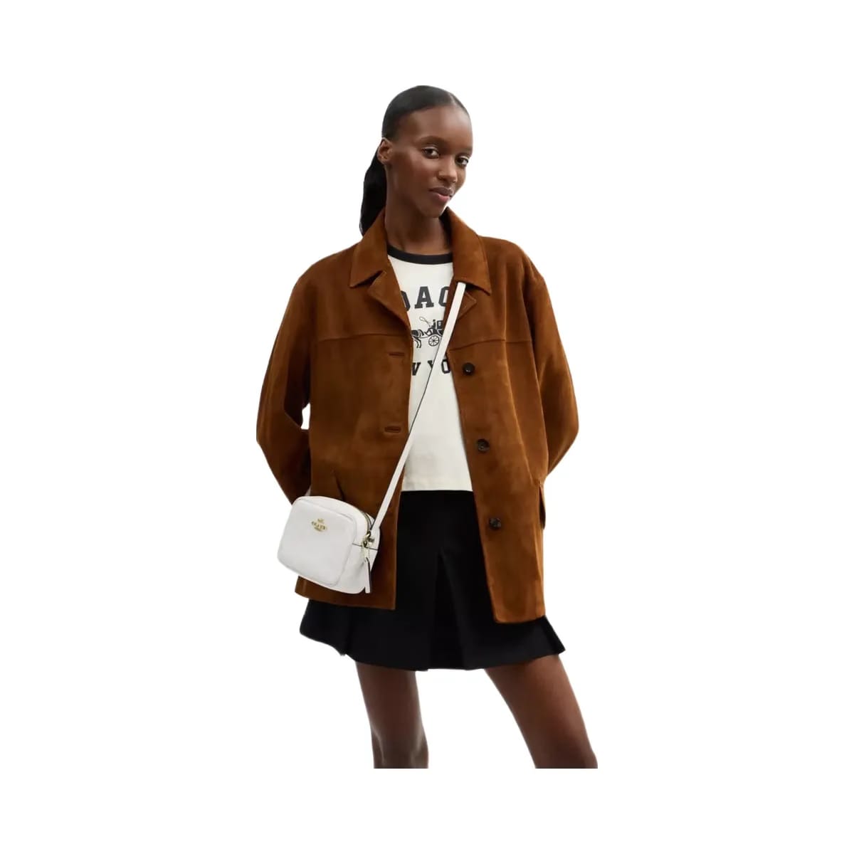 Coach Mini Jamie Camera Bag In Signature Canvas in Gold White Chalk