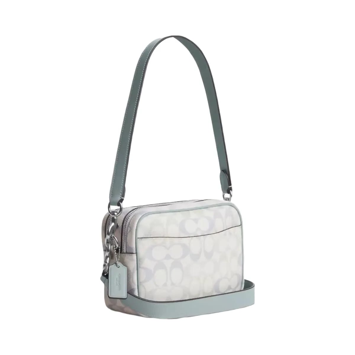 Coach Mini Carey Crossbody Bag In Signature Canvas in Silver