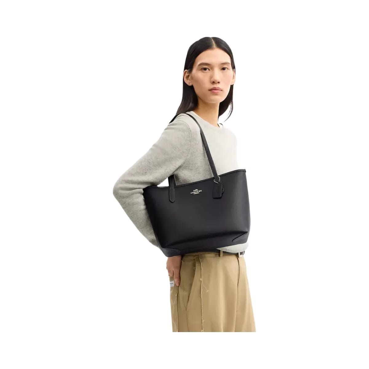 Coach Medium City Tote Bag in Gold Black