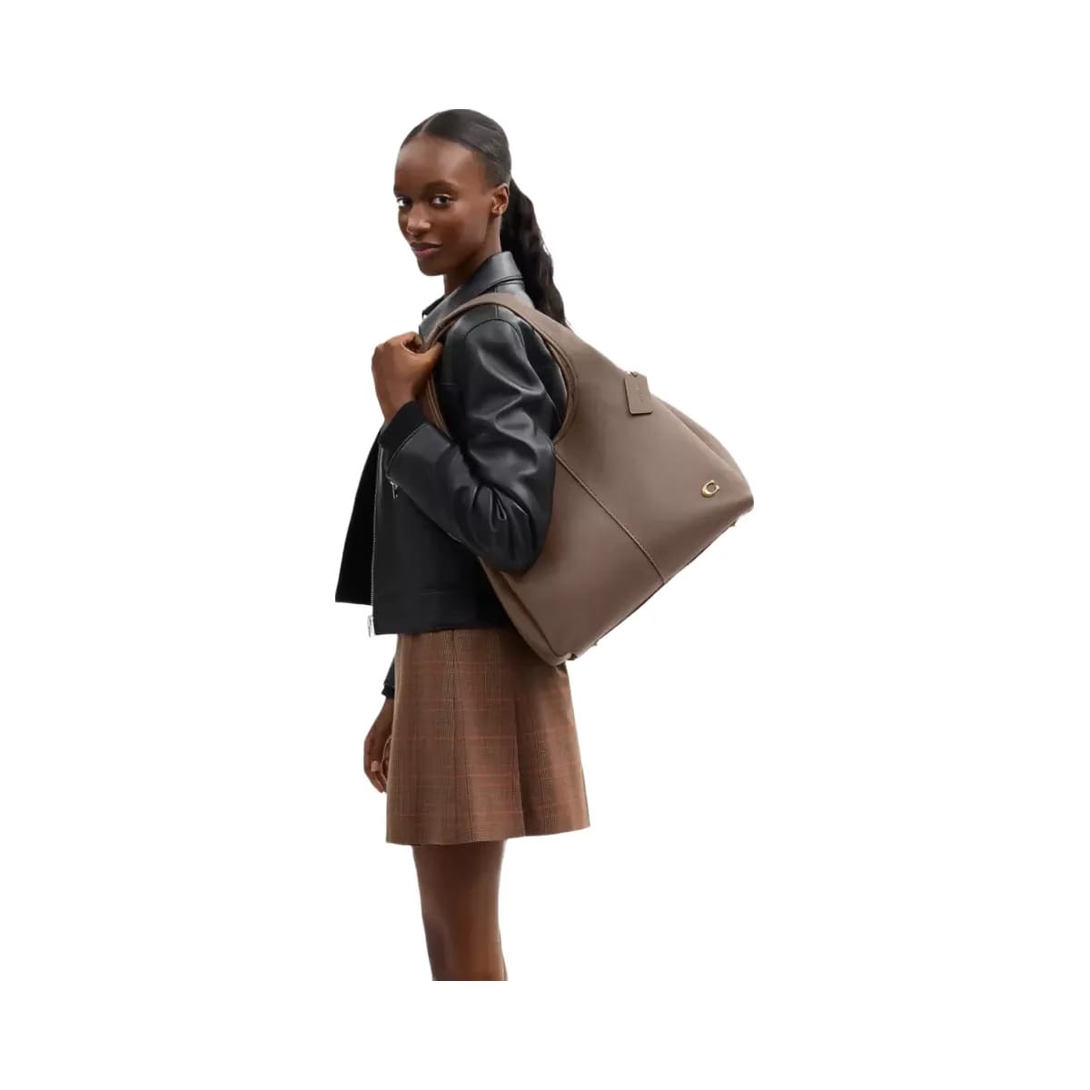 Coach Lana Shoulder Bag in Brass Dark Stone