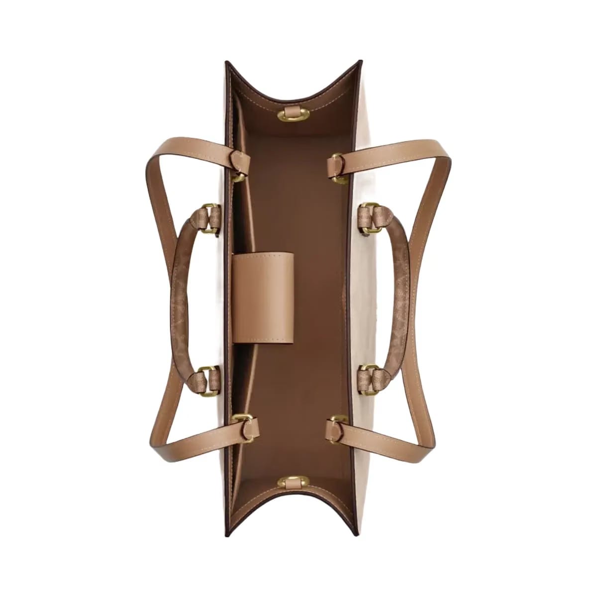 Coach Maggie Small Tote Bag In Blocked Signature Canvas Signature Canvas-Gold-Sand-Tan