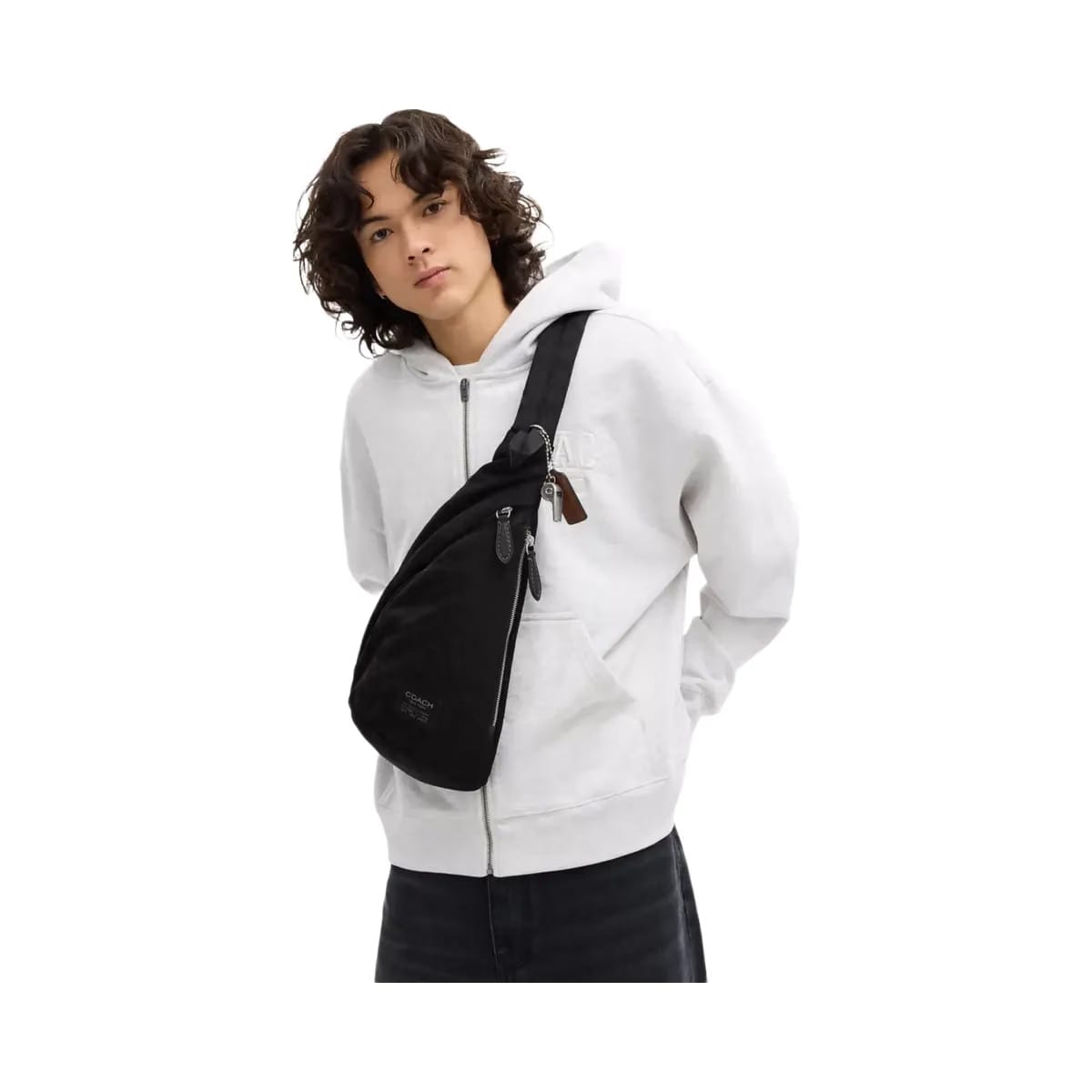 Coach Lachlan Sling In Signature Nylon in Black