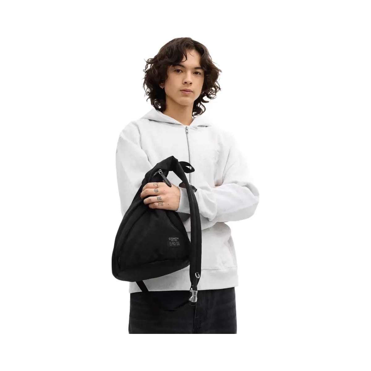Coach Lachlan Sling In Signature Nylon in Black