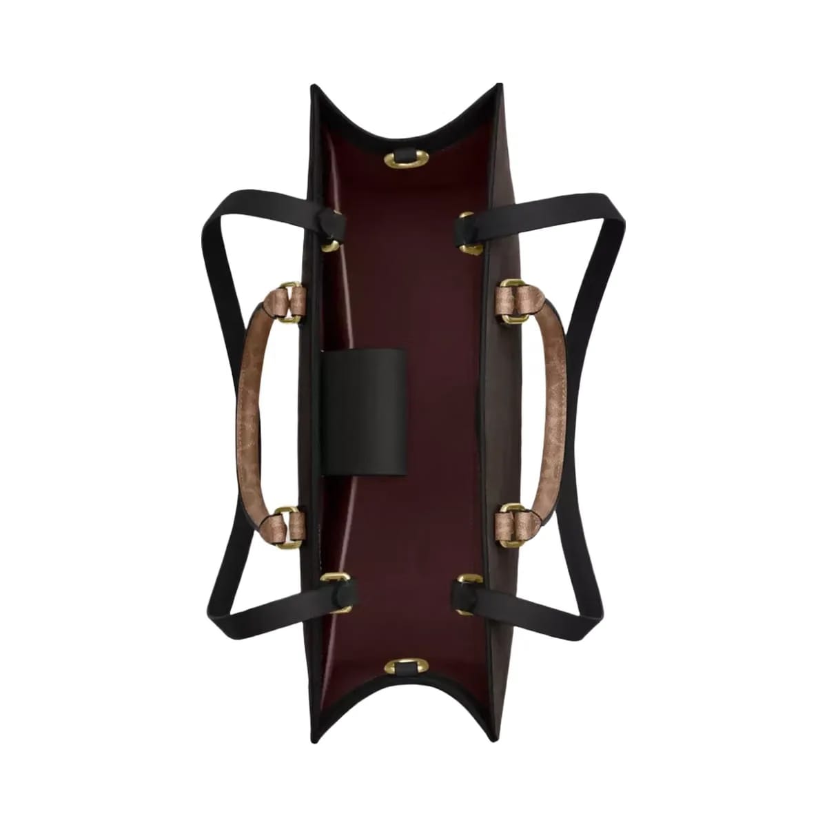 Coach Maggie Tote Bag In Blocked Signature Canvas in Gold Walnut Tan