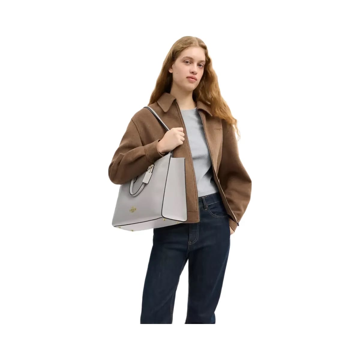 Coach Maggie Tote Bag in Gold Dove Grey
