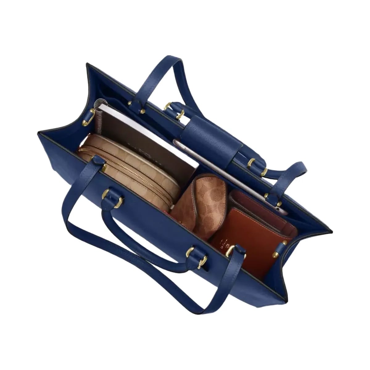 Coach Maggie Tote Bag in Gold Deep Blue