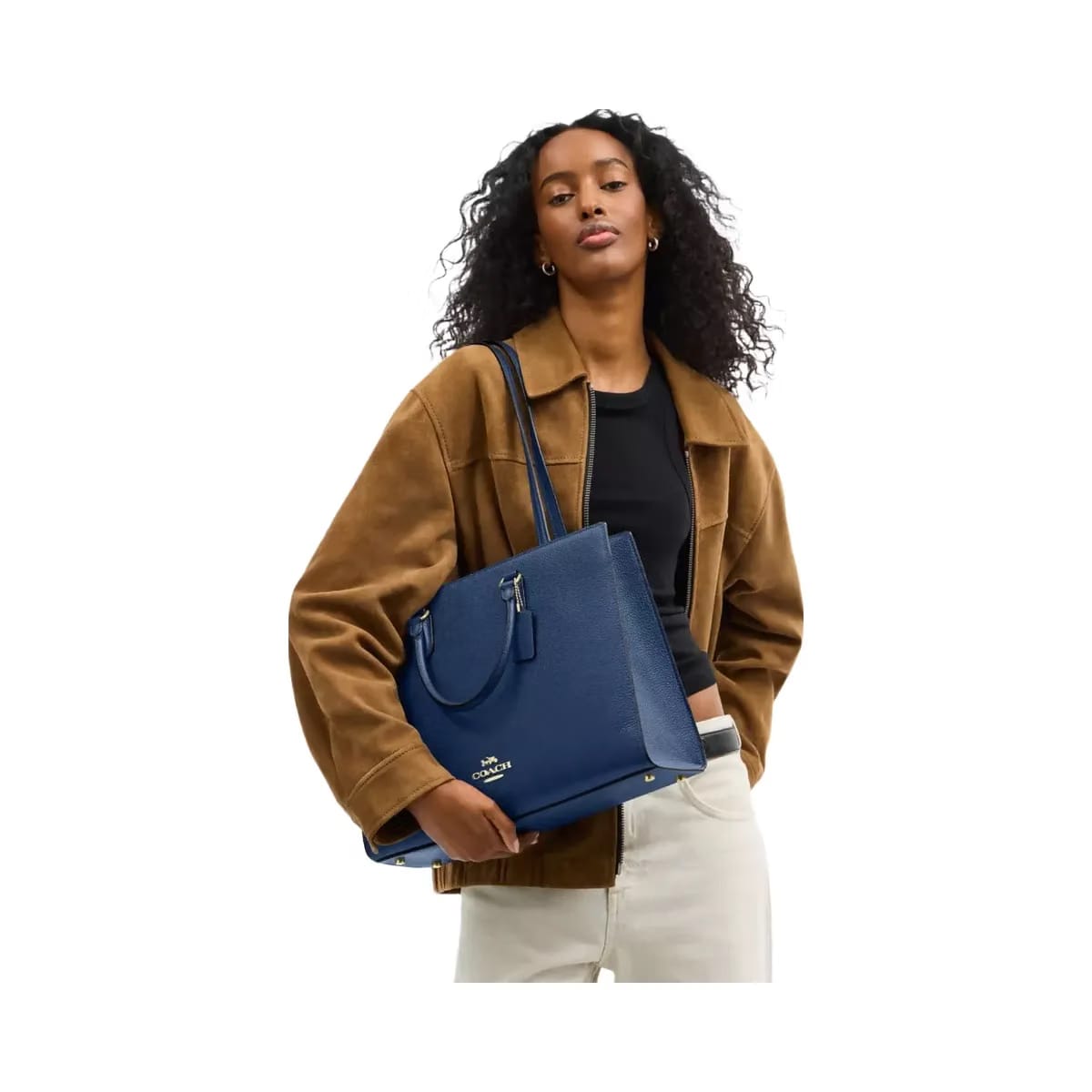 Coach Maggie Tote Bag in Gold Deep Blue