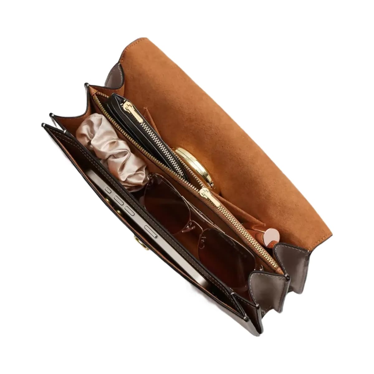 Coach Klare Envelope Crossbody Bag Calf Leather-Gold-Dark Stone