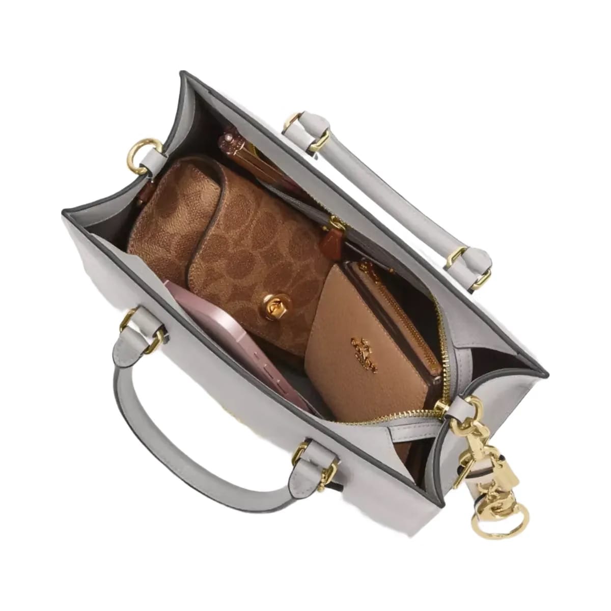Coach Maggie Small Tote Bag in Gold Dove Grey