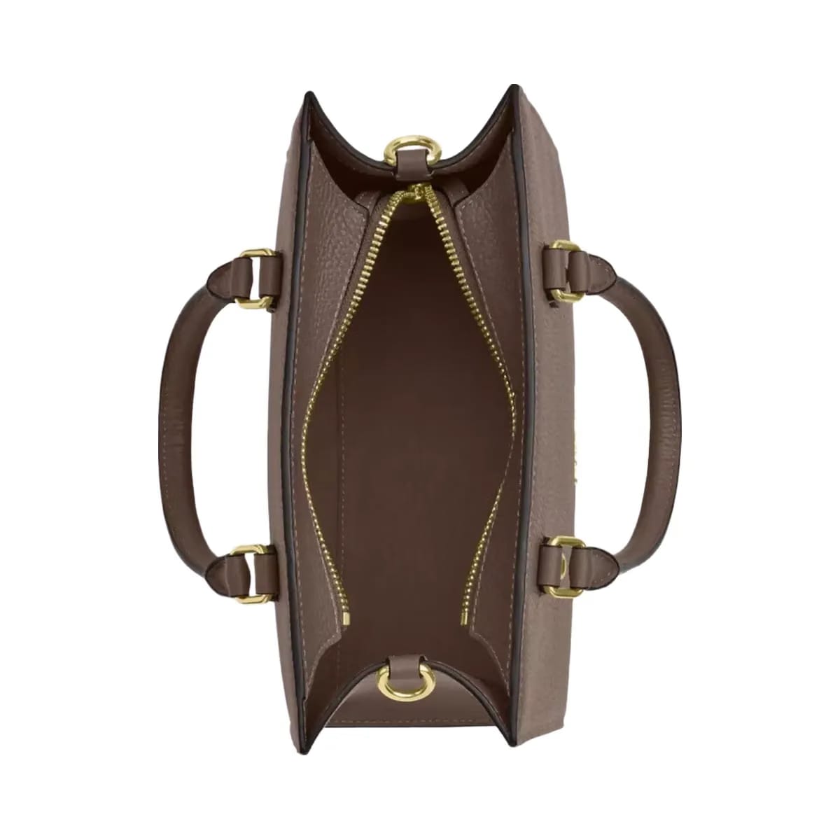 Coach Maggie Small Tote Bag Pebbled Leather-Gold-Dark Stone