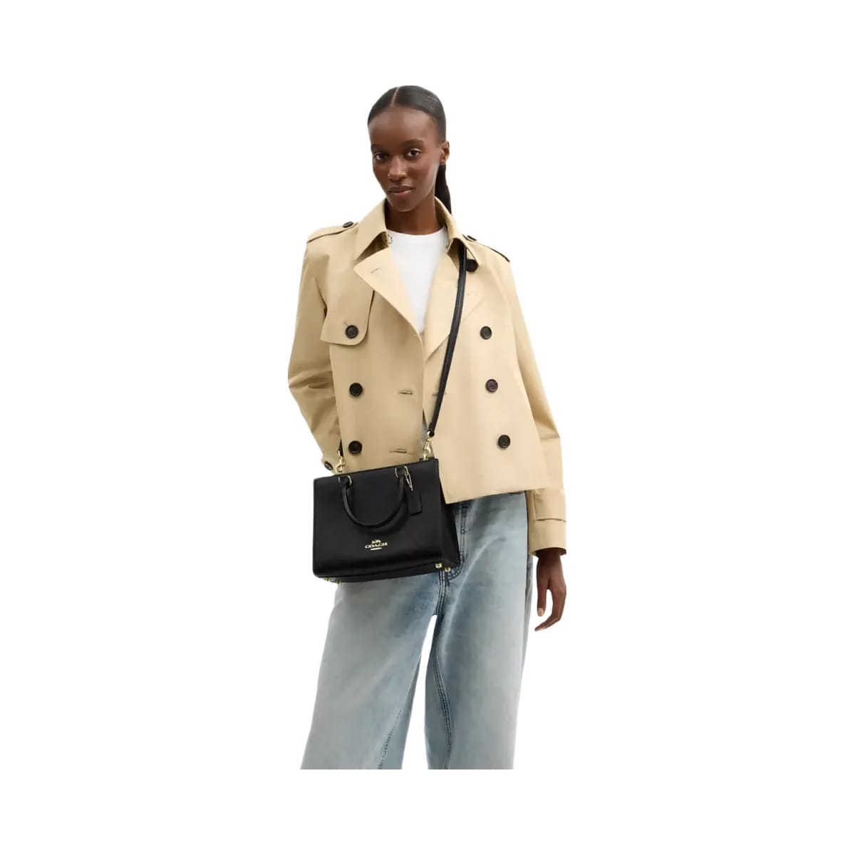Coach Maggie Small Tote Bag in Gold Black
