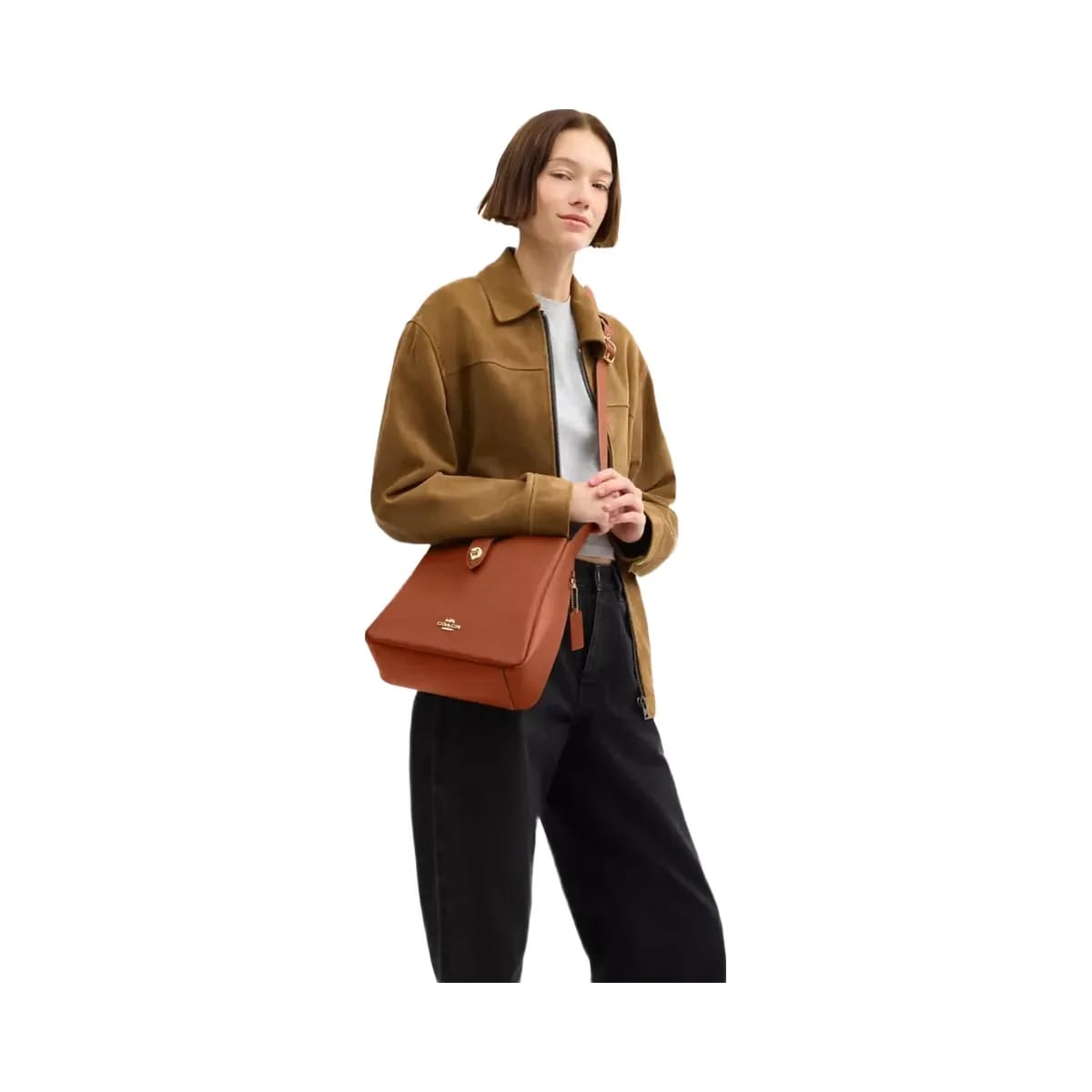 Coach Hadley Convertible Crossbody in Gold Tan
