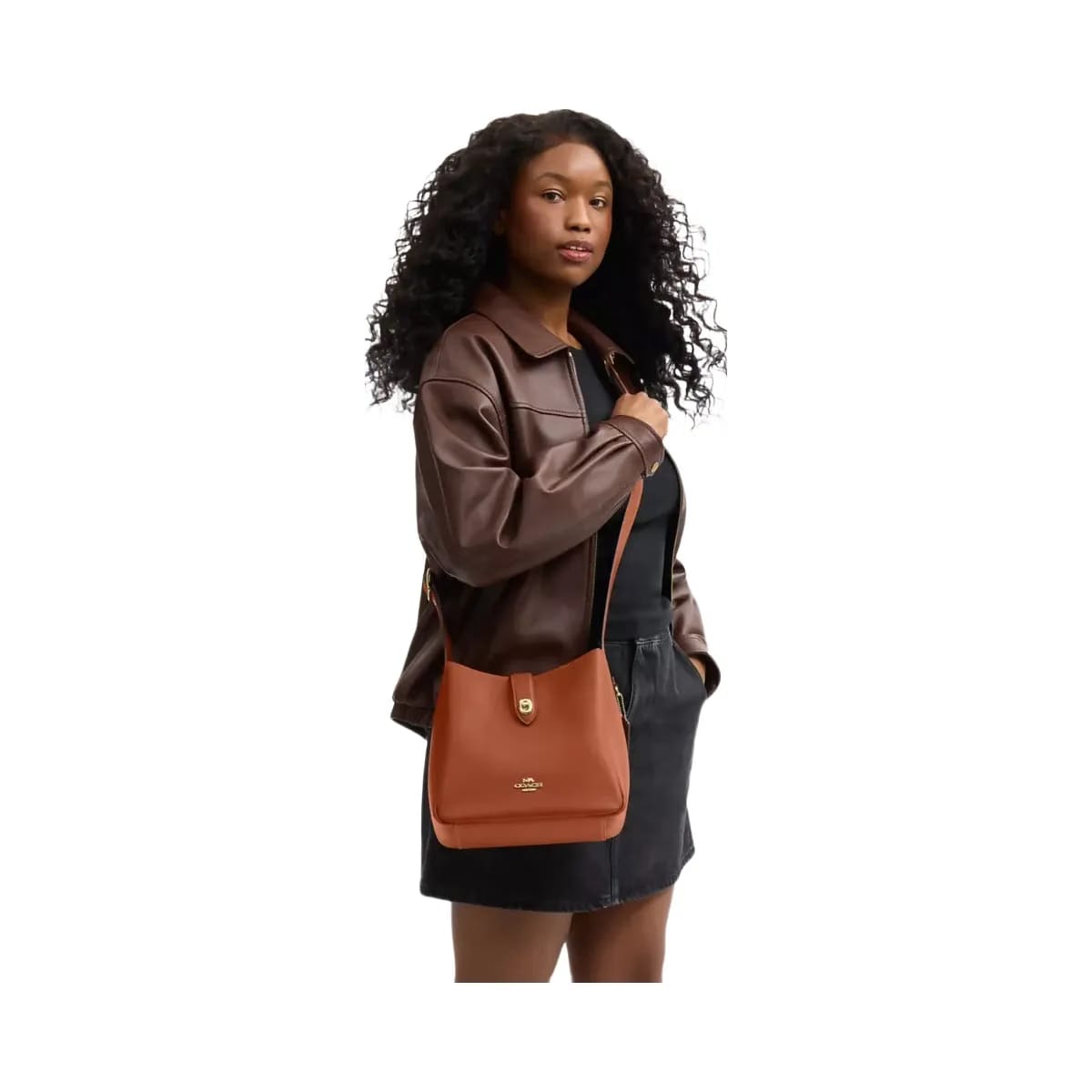 Coach Hadley Convertible Crossbody in Gold Tan