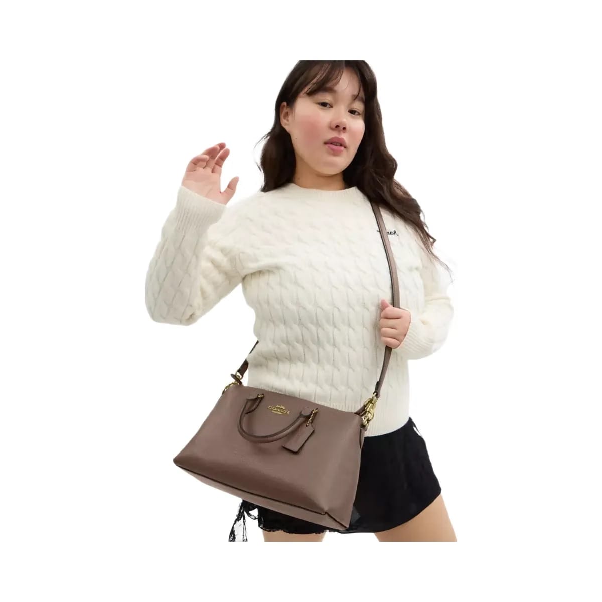 Coach Georgia Satchel Bag in Gold Dark Stone