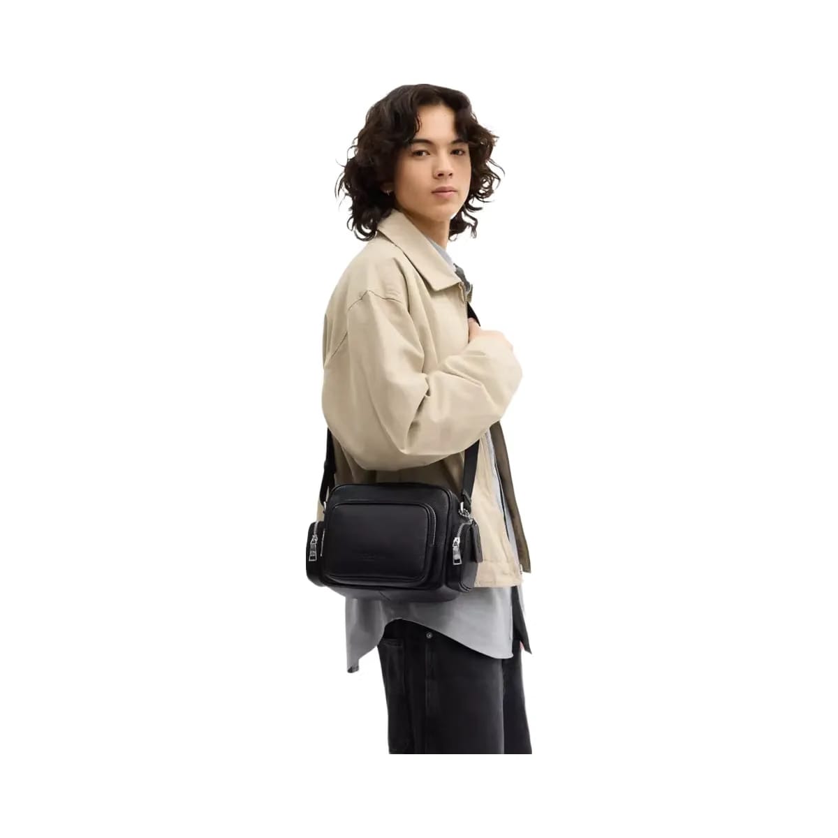 Coach Fletcher Crossbody Bag in Silver Black
