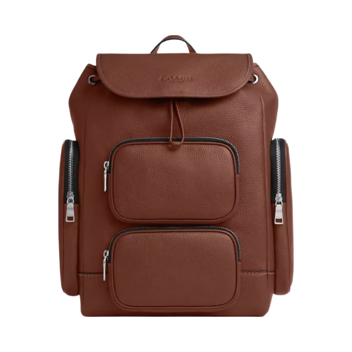 Coach Finn Backpack in Silver Vintage Brown