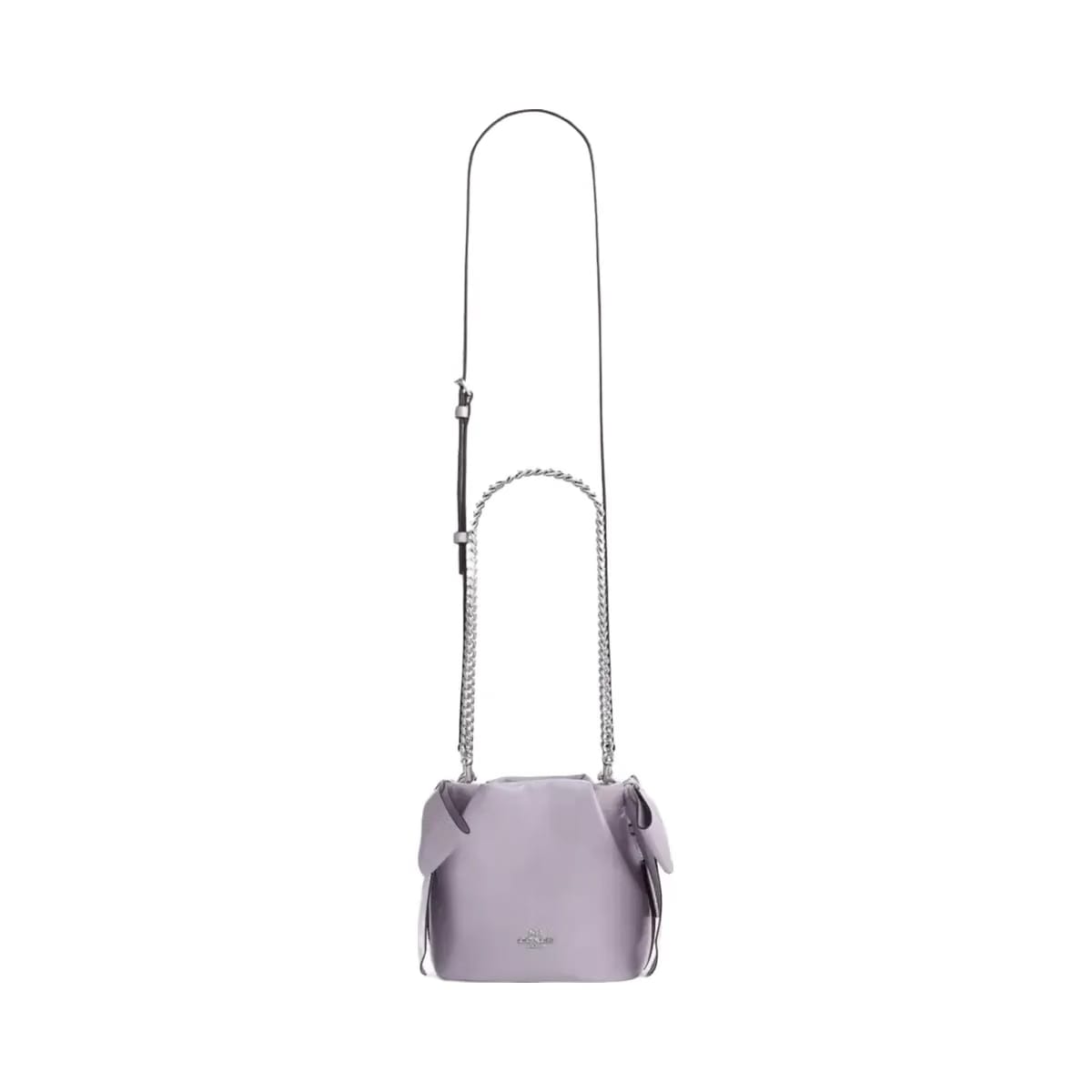 Coach Faye Mini Drawstring Bag With Bows in Silver Light Amethyst