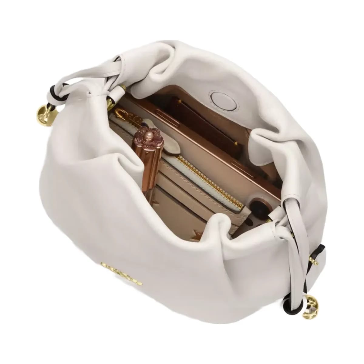 Coach Faye Mini Drawstring Bag in Gold Chalk