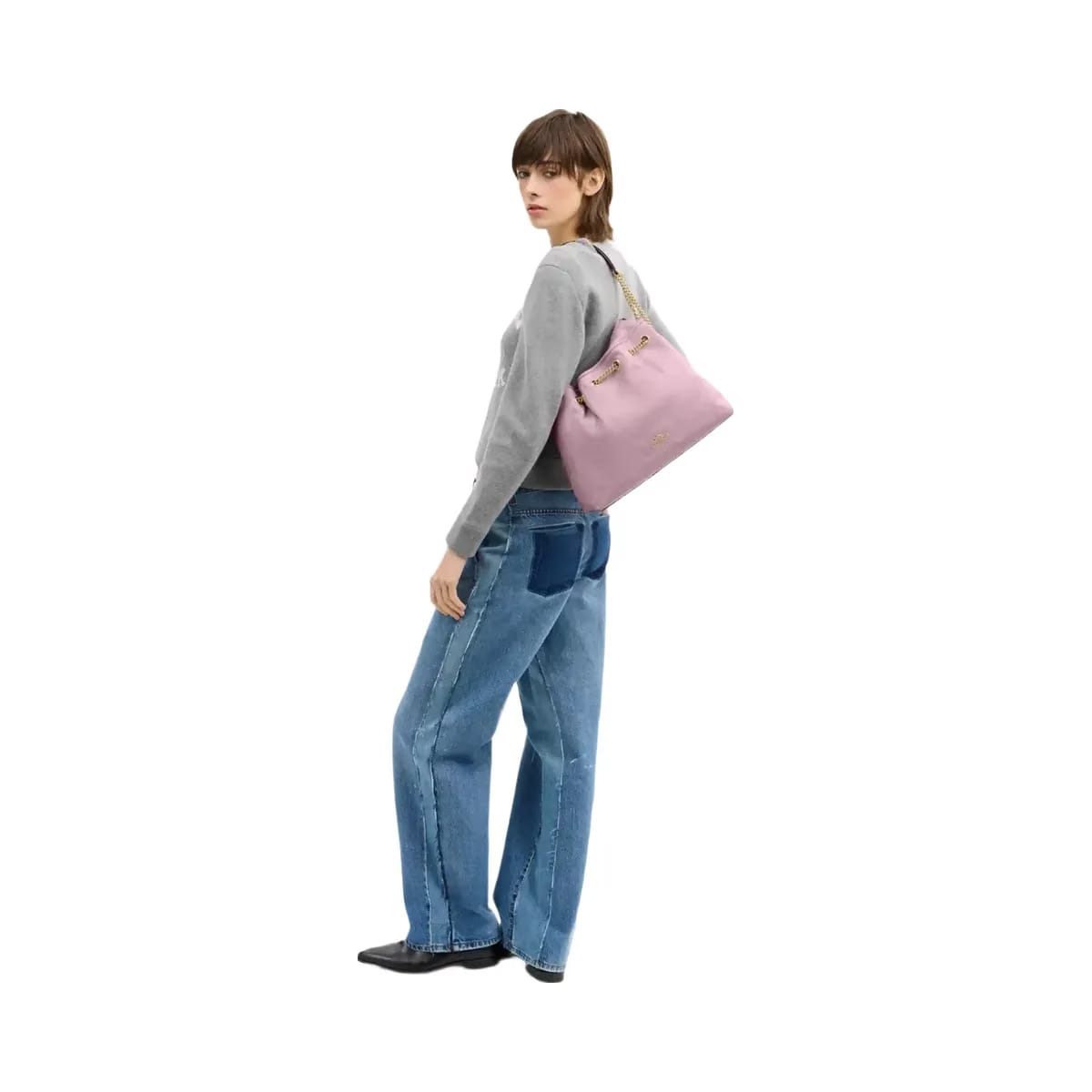 Coach Evelyn Shoulder Bag With Quilting in Gold Carnation