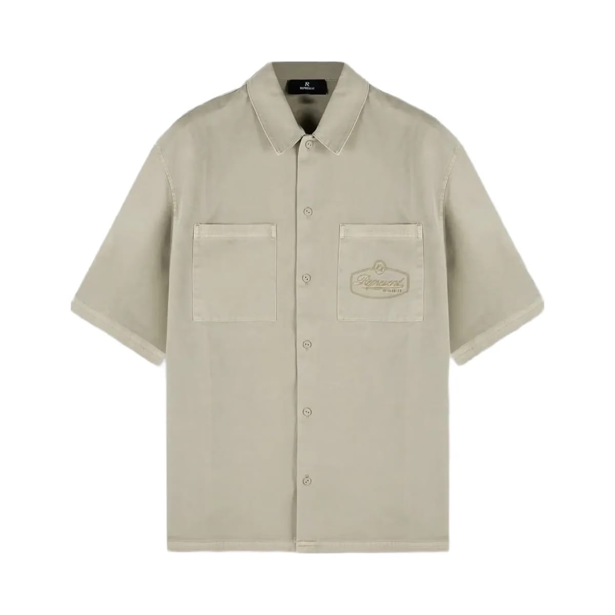 Represent Short Sleeve Cotton Overshirt Beige