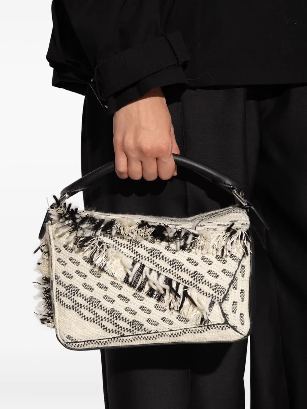 x Albers Puzzle fringed tote bag