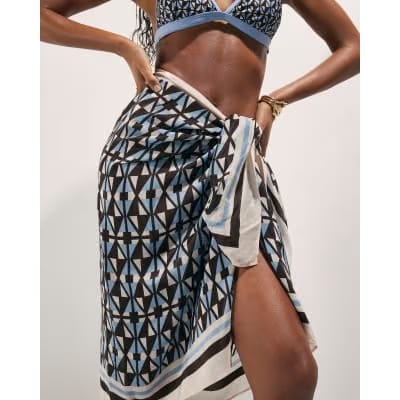 Brown Geometric Sarong