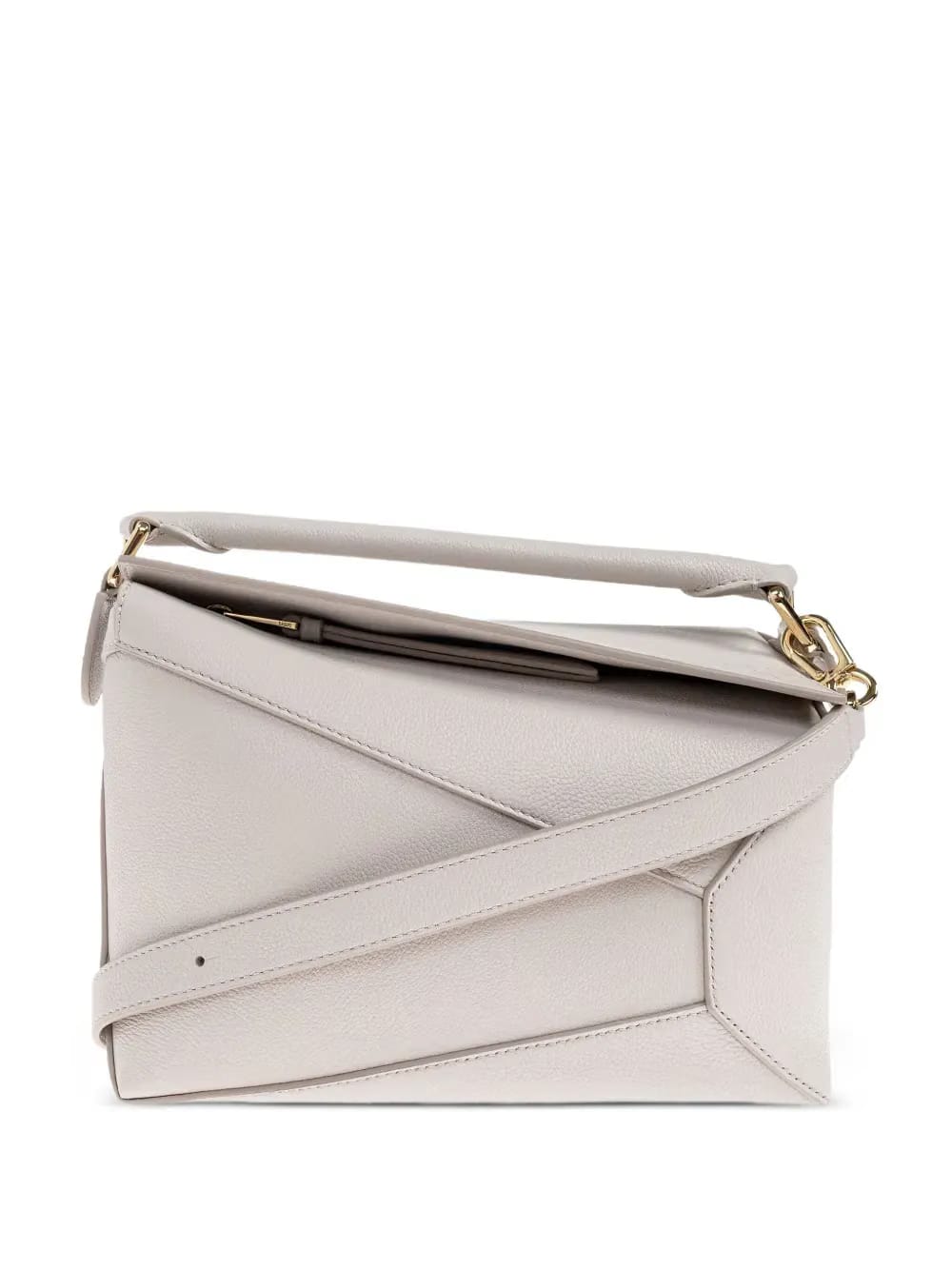 Puzzle leather tote bag