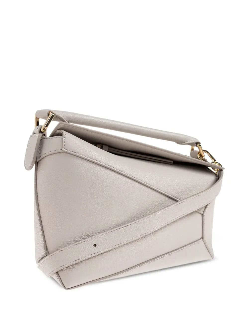 Puzzle leather tote bag