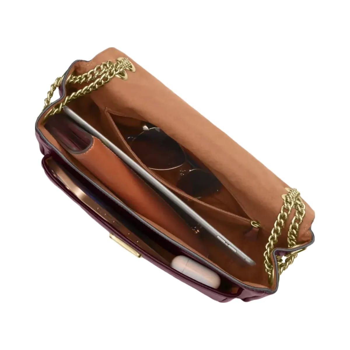 Coach Elodie Crossbody Bag in Gold Dark Wine