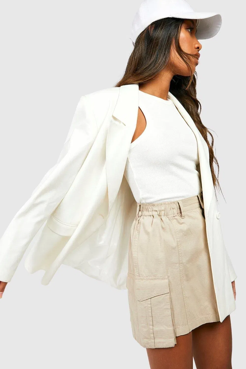 Elasticated Waist Micro Mini Cargo Skirt